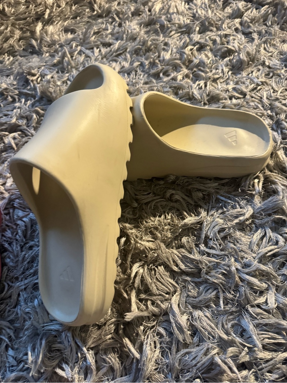 adidas mens Cream Slip-On Foam Clogs